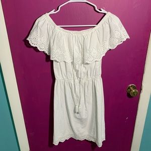 White Flowy Off the Shoulder Summer Dress